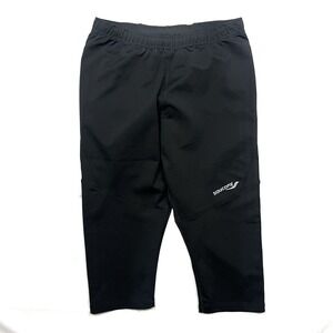 Saucony Mens Large Black Running Leggings Zipper Pocket Drawstring